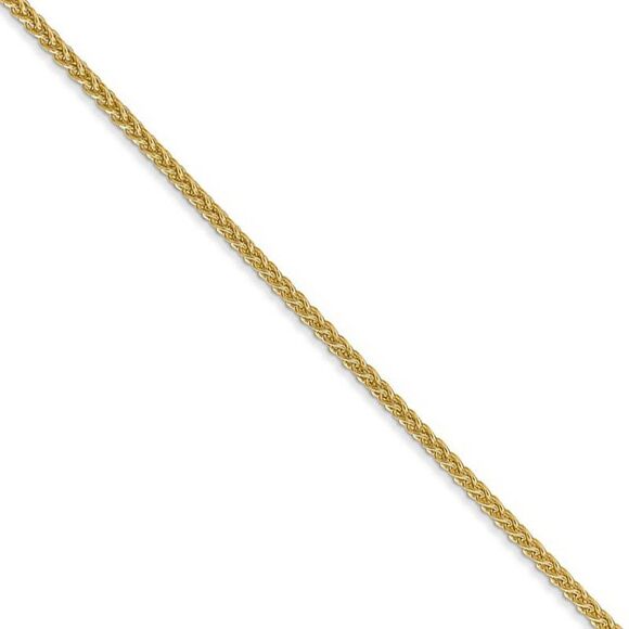 1.5mm 14k Yellow Gold Hollow Wheat Chain Necklace, 22 Inch - Picture 1 of 7